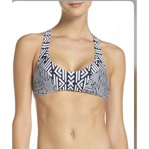 Red Carter Womens Blue Chevron Lined Beachwear Swim Top Separates Medium New s15